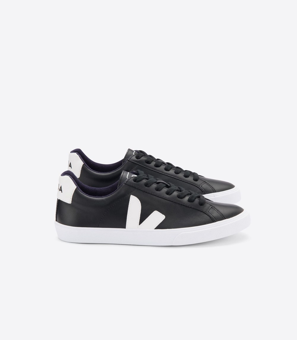 Veja Sneakers Dam - Esplar Läder - Nigga/Vita - 041823-ZLK